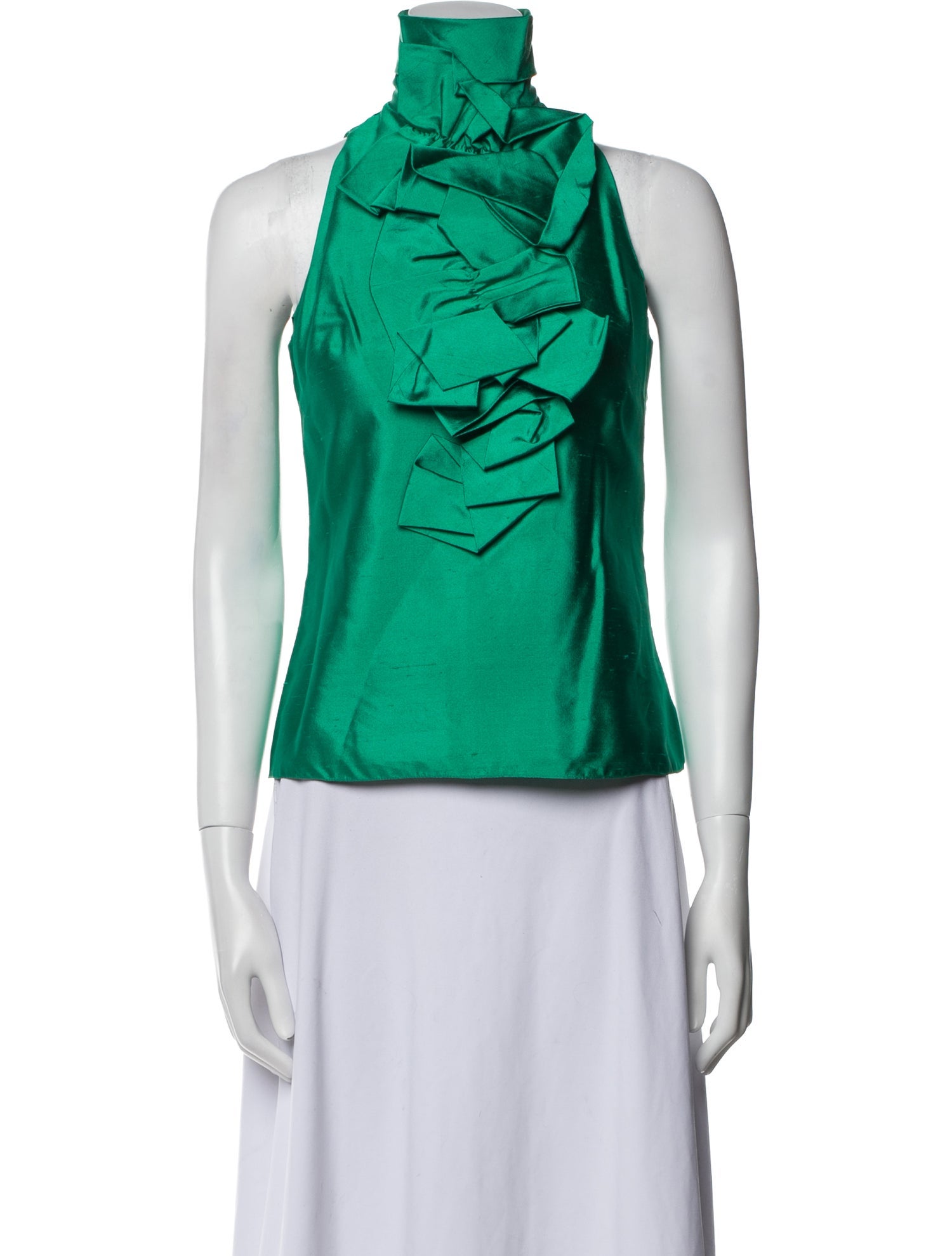 Ralph Lauren Black Label Silk Halterneck Crop Top