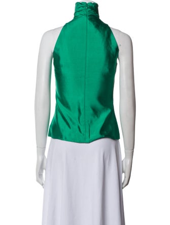 Ralph Lauren Black Label Silk Halterneck Crop Top