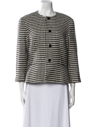 Ralph Lauren Black Label Wool Houndstooth Print Evening Jacket