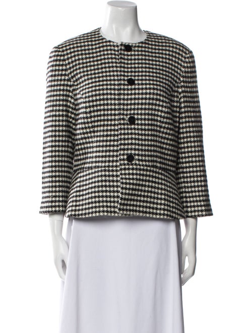 Ralph Lauren Black Label Wool Houndstooth Print Evening Jacket