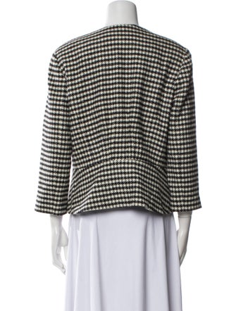 Ralph Lauren Black Label Wool Houndstooth Print Evening Jacket