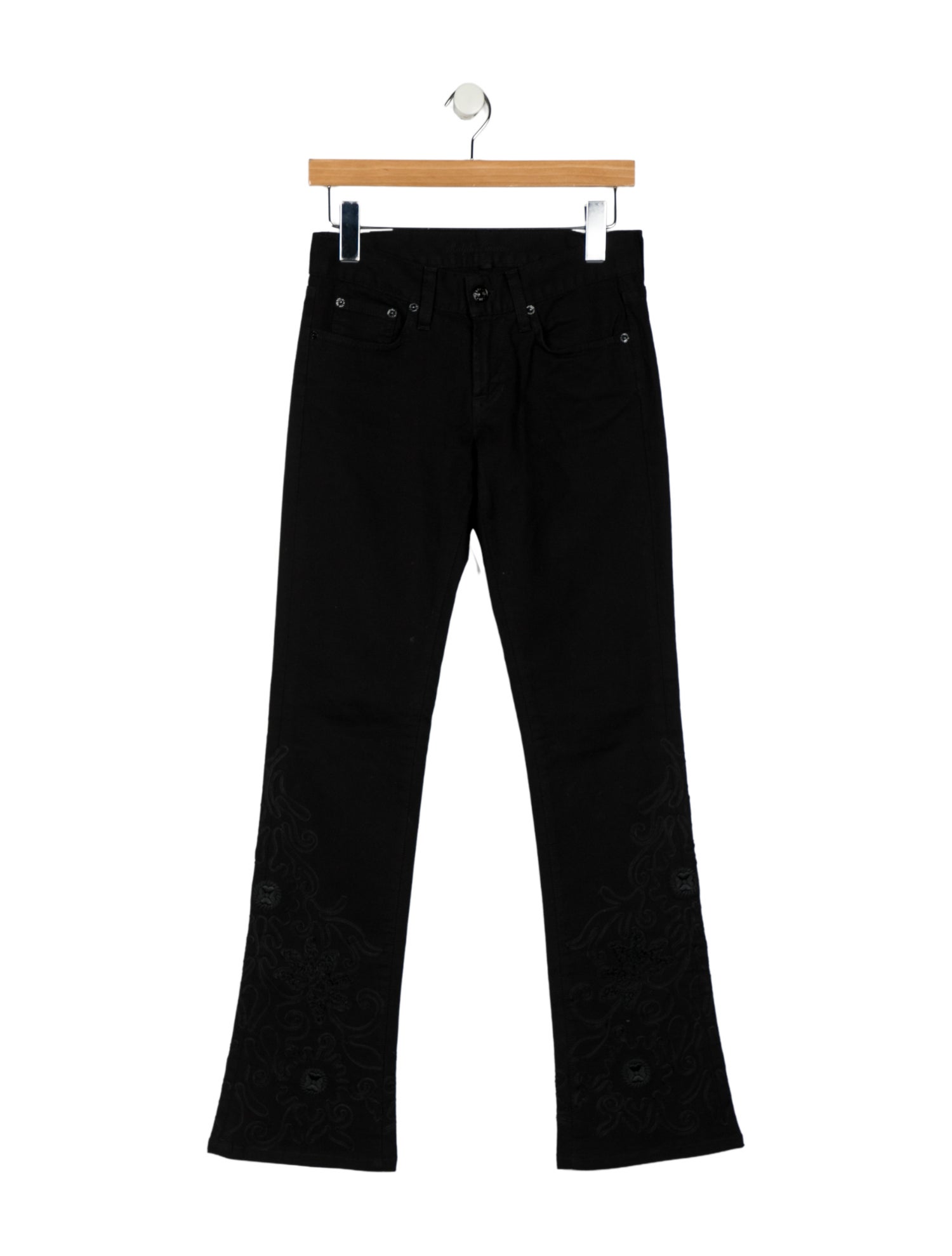 Ralph Lauren Black Label Mid-Rise Wide Leg Jeans