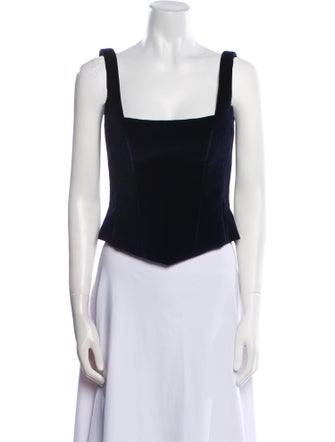 Ralph Lauren Black Label Square Neckline Sleeveless Crop Top