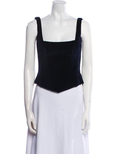 Ralph Lauren Black Label Square Neckline Sleeveless Crop Top