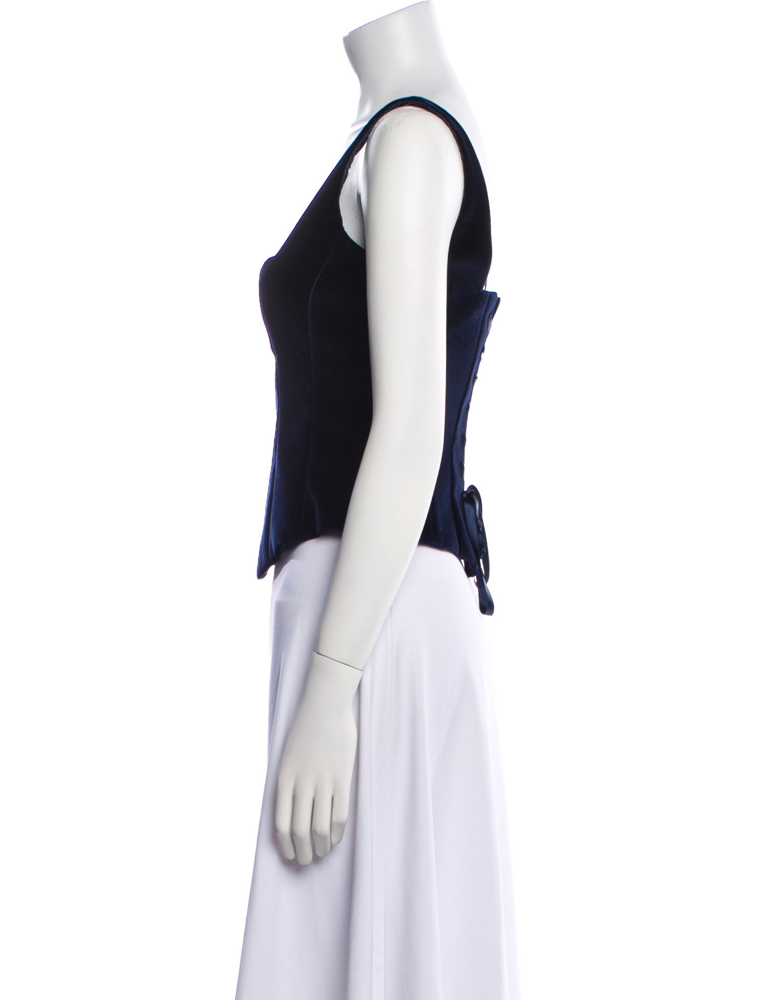 Ralph Lauren Black Label Square Neckline Sleeveless Crop Top