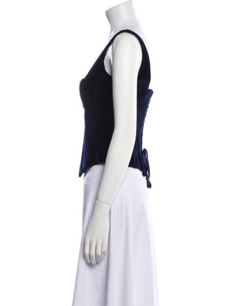 Ralph Lauren Black Label Square Neckline Sleeveless Crop Top