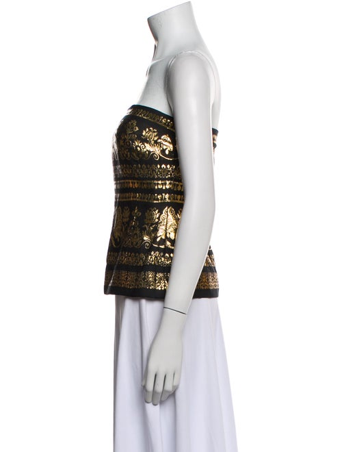 Ralph Lauren Black Label Patterned Strapless Crop Top