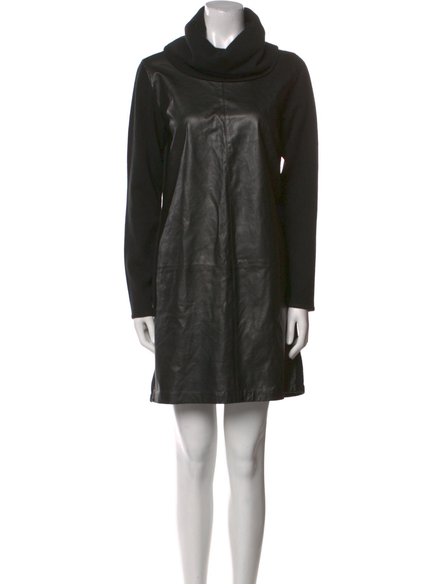 Ralph Lauren Black Label Leather Knee-Length Dress