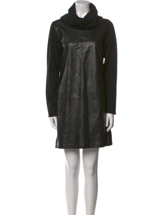 Ralph Lauren Black Label Leather Knee-Length Dress