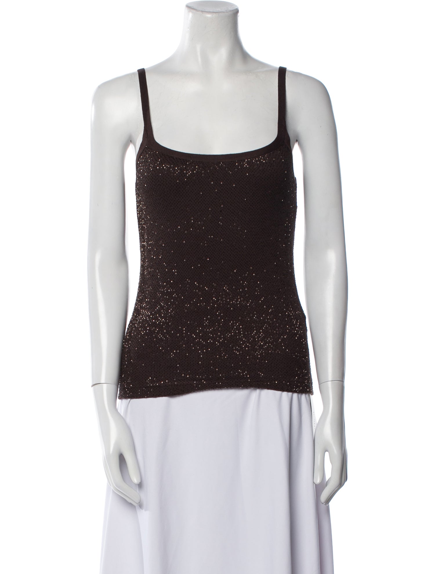Ralph Lauren Black Label Square Neckline Sleeveless Top