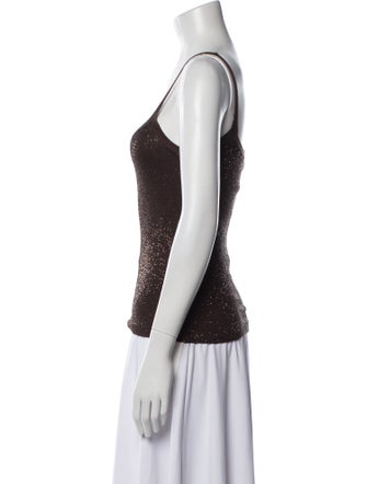 Ralph Lauren Black Label Square Neckline Sleeveless Top