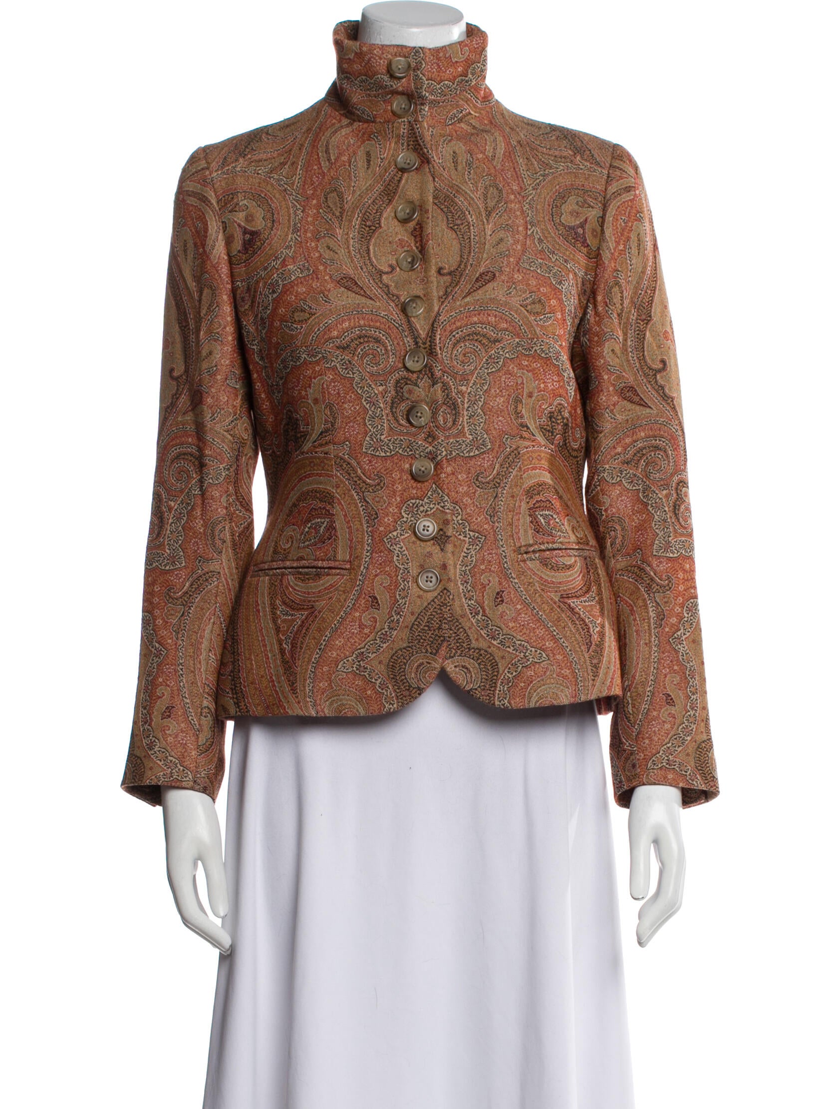 Ralph Lauren Black Label Wool Paisley Print Evening Jacket