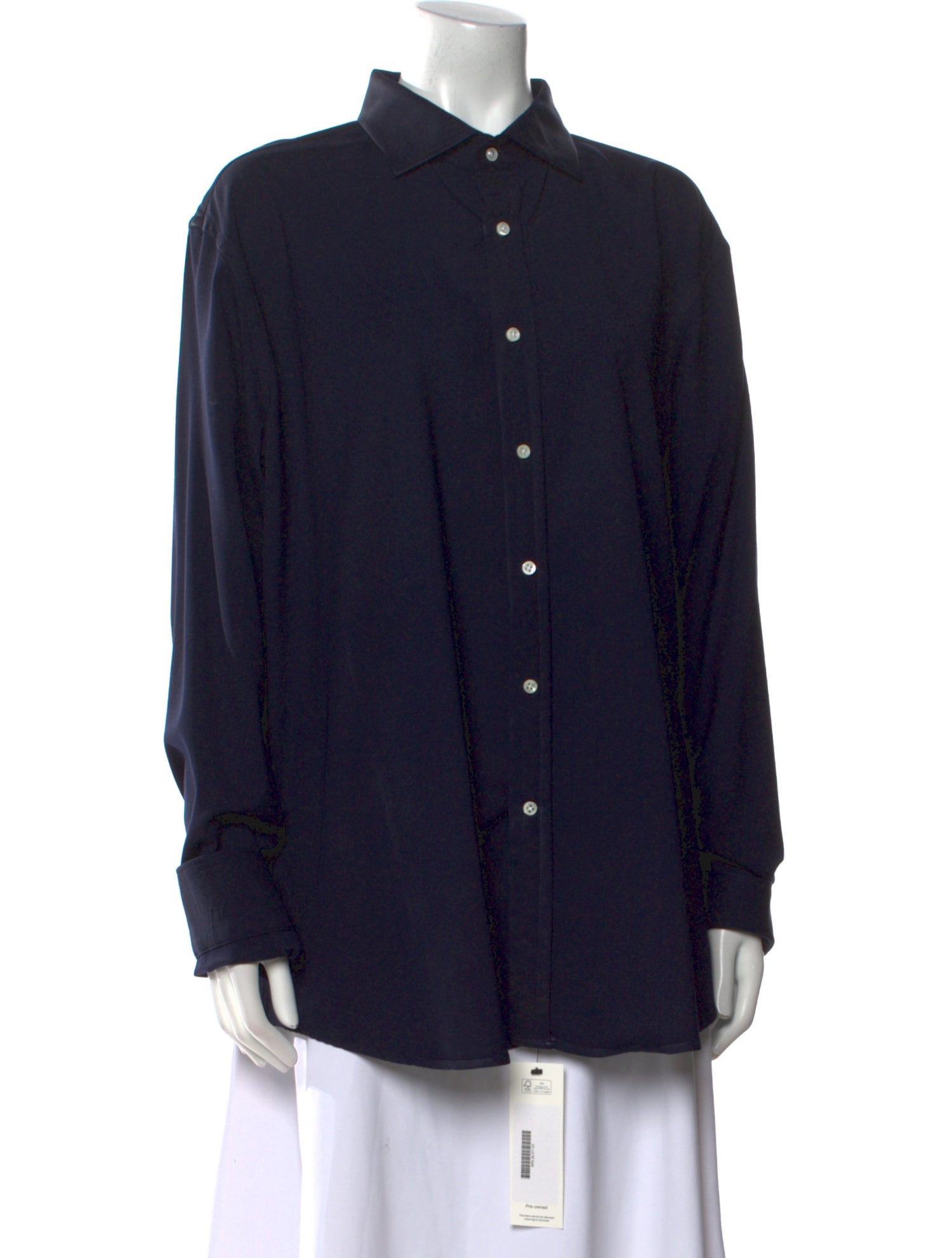 Ralph Lauren Black Label Wool Long Sleeve Button-Up Top