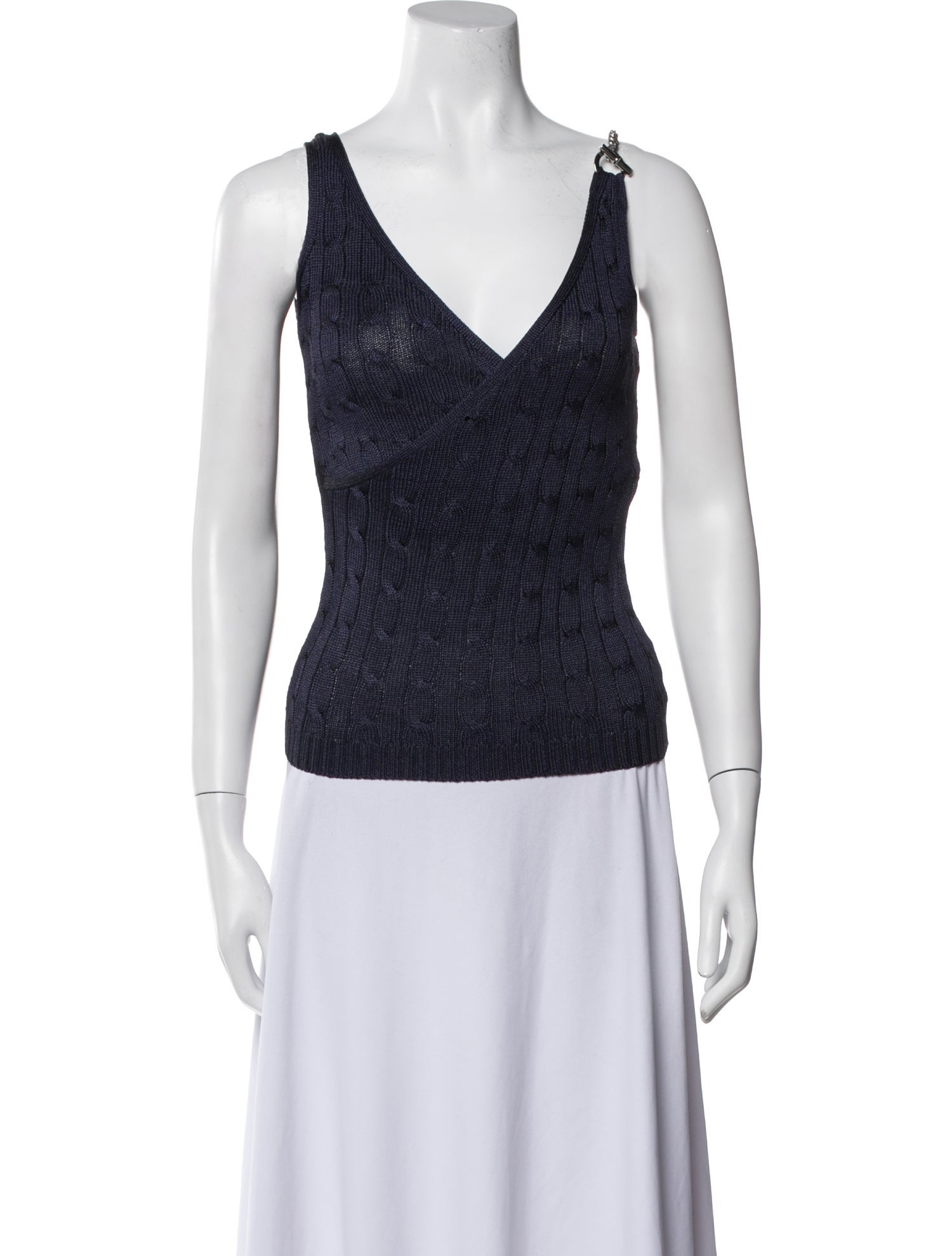 Ralph Lauren Black Label Silk V-Neck Top