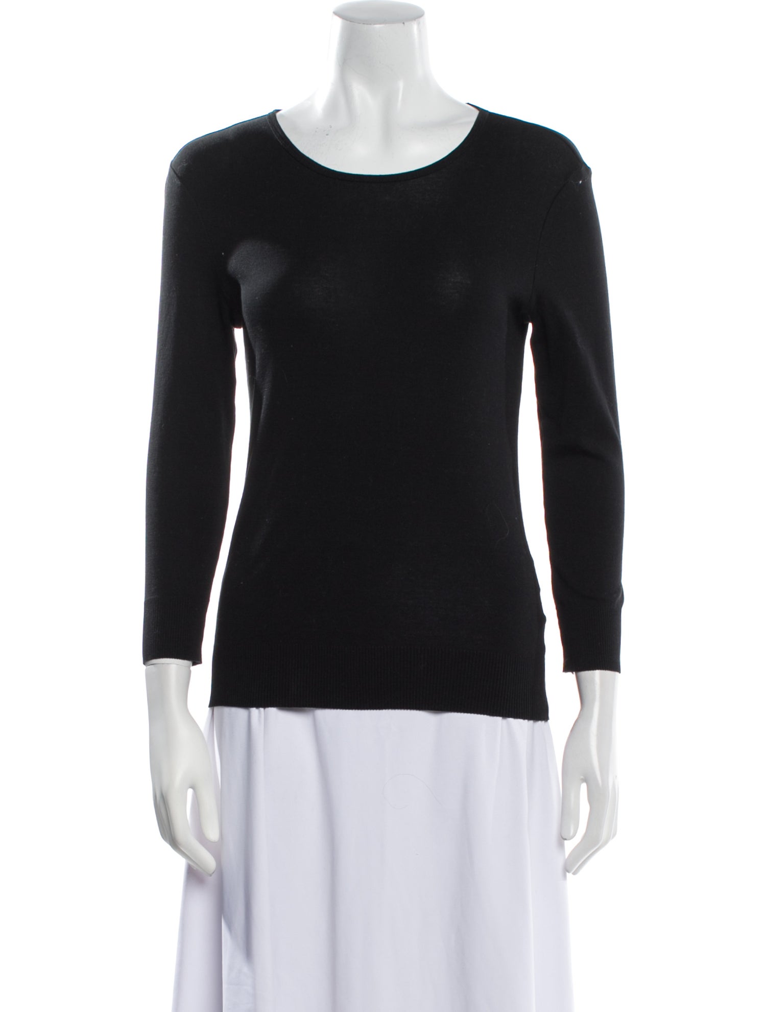 Ralph Lauren Black Label Scoop Neck Three-Quarter Sleeve Top