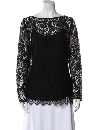 Ralph Lauren Black Label Lace Pattern Bateau Neckline Tunic