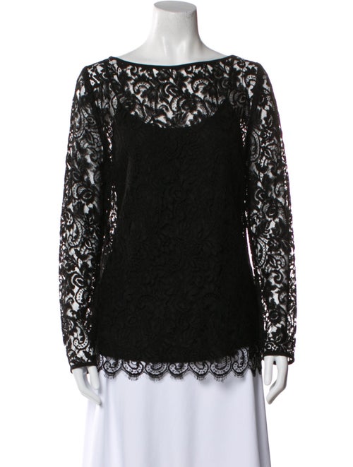 Ralph Lauren Black Label Lace Pattern Bateau Neckline Tunic