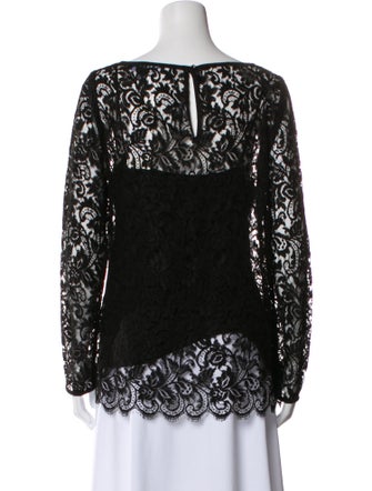 Ralph Lauren Black Label Lace Pattern Bateau Neckline Tunic