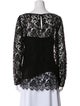 Ralph Lauren Black Label Lace Pattern Bateau Neckline Tunic