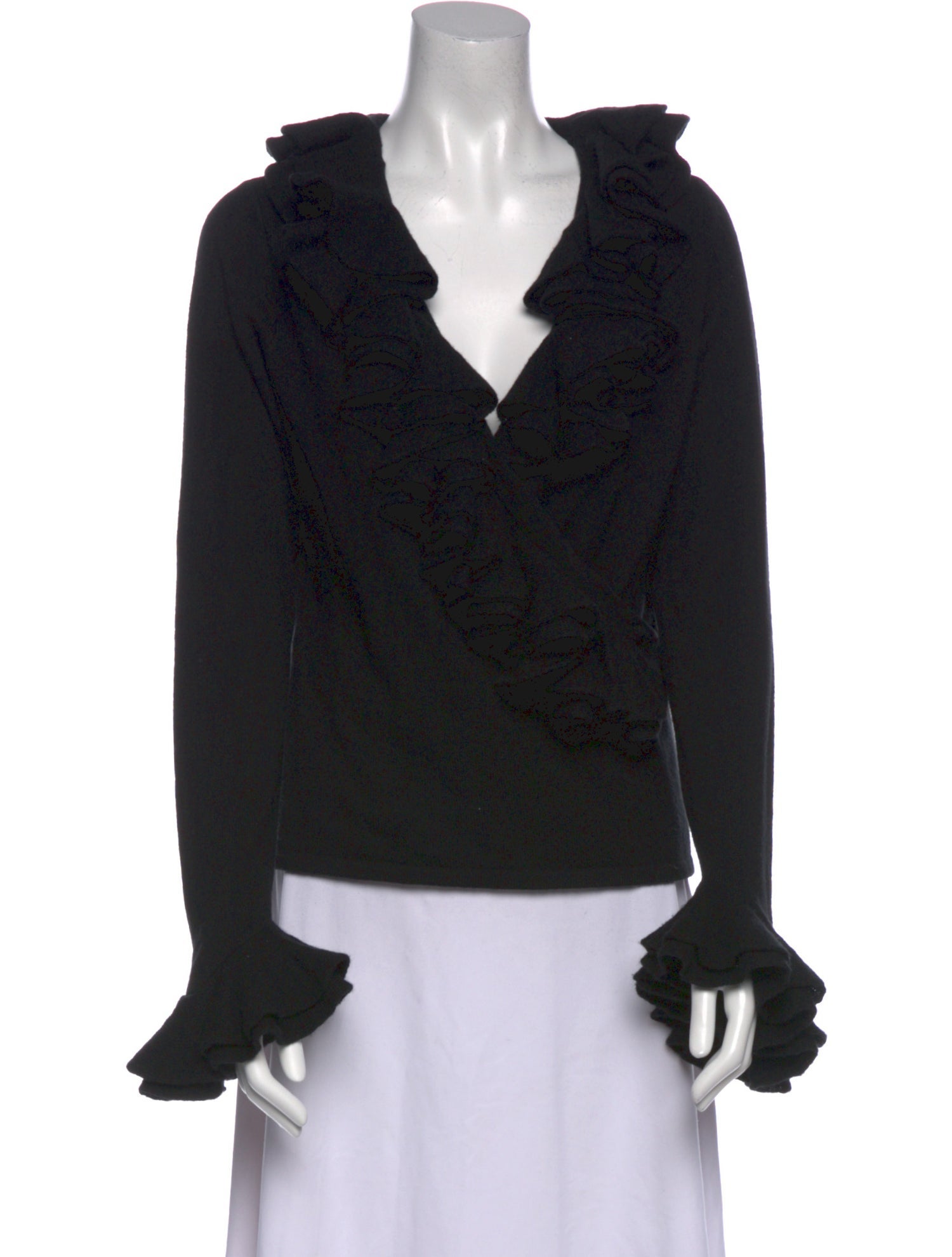 Ralph Lauren Black Label Cashmere V-Neck Blouse