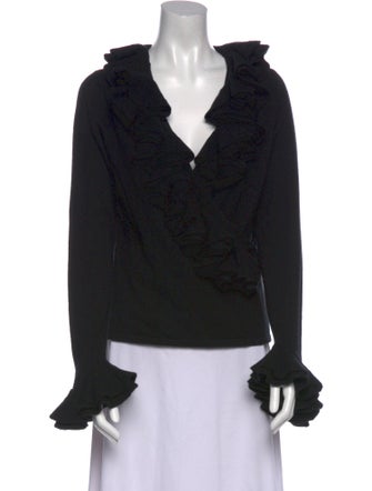 Ralph Lauren Black Label Cashmere V-Neck Blouse