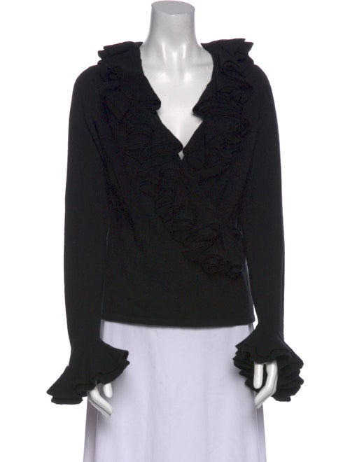 Ralph Lauren Black Label Cashmere V-Neck Blouse