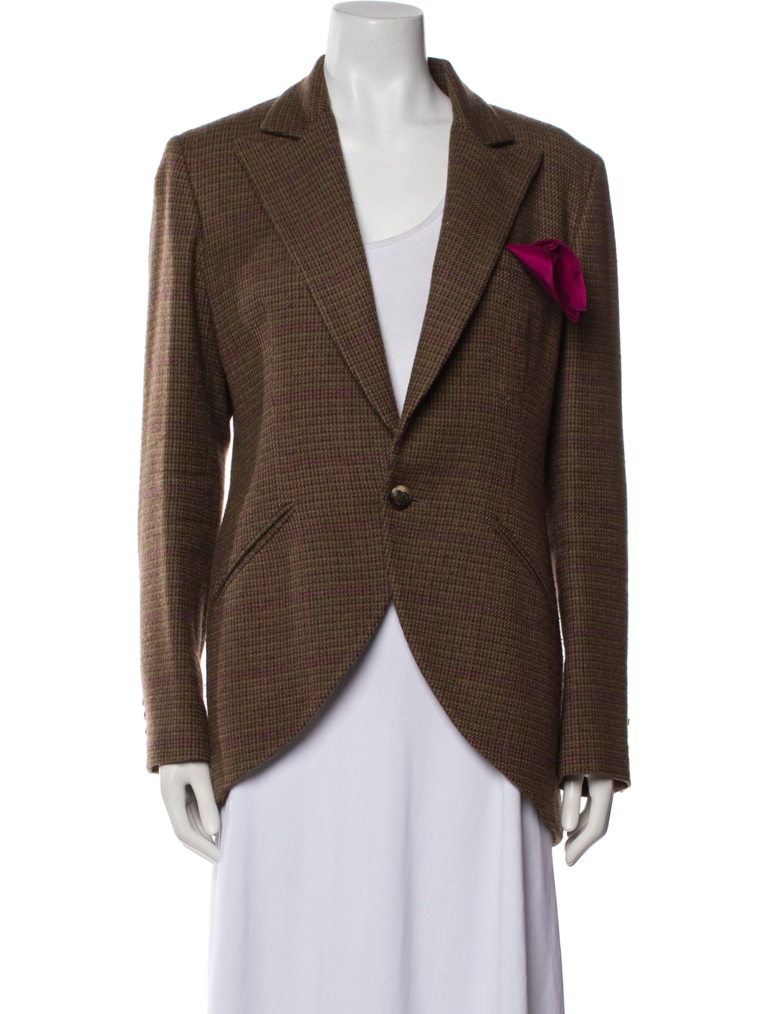Ralph Lauren Black Label Wool Plaid Print Blazer