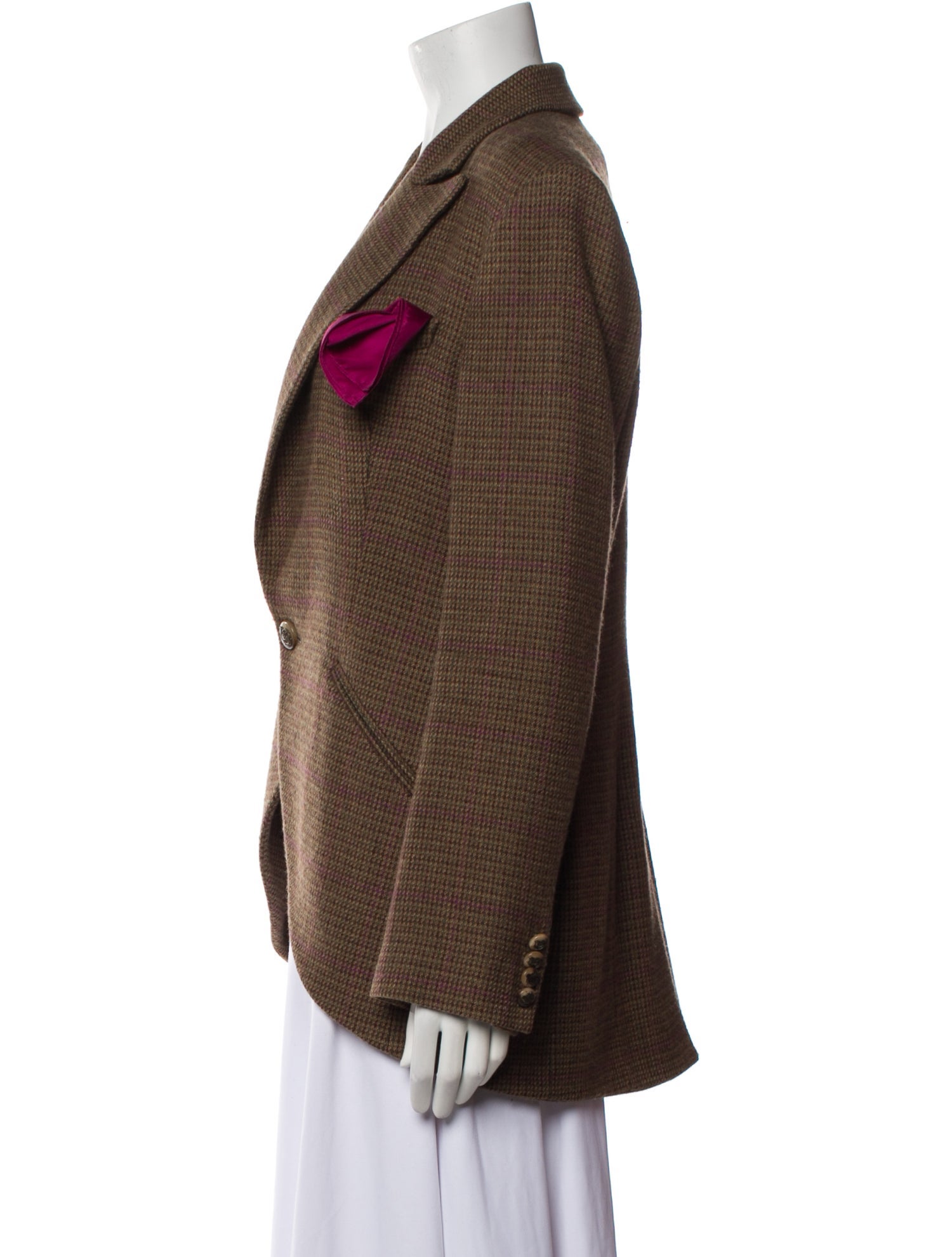 Ralph Lauren Black Label Wool Plaid Print Blazer