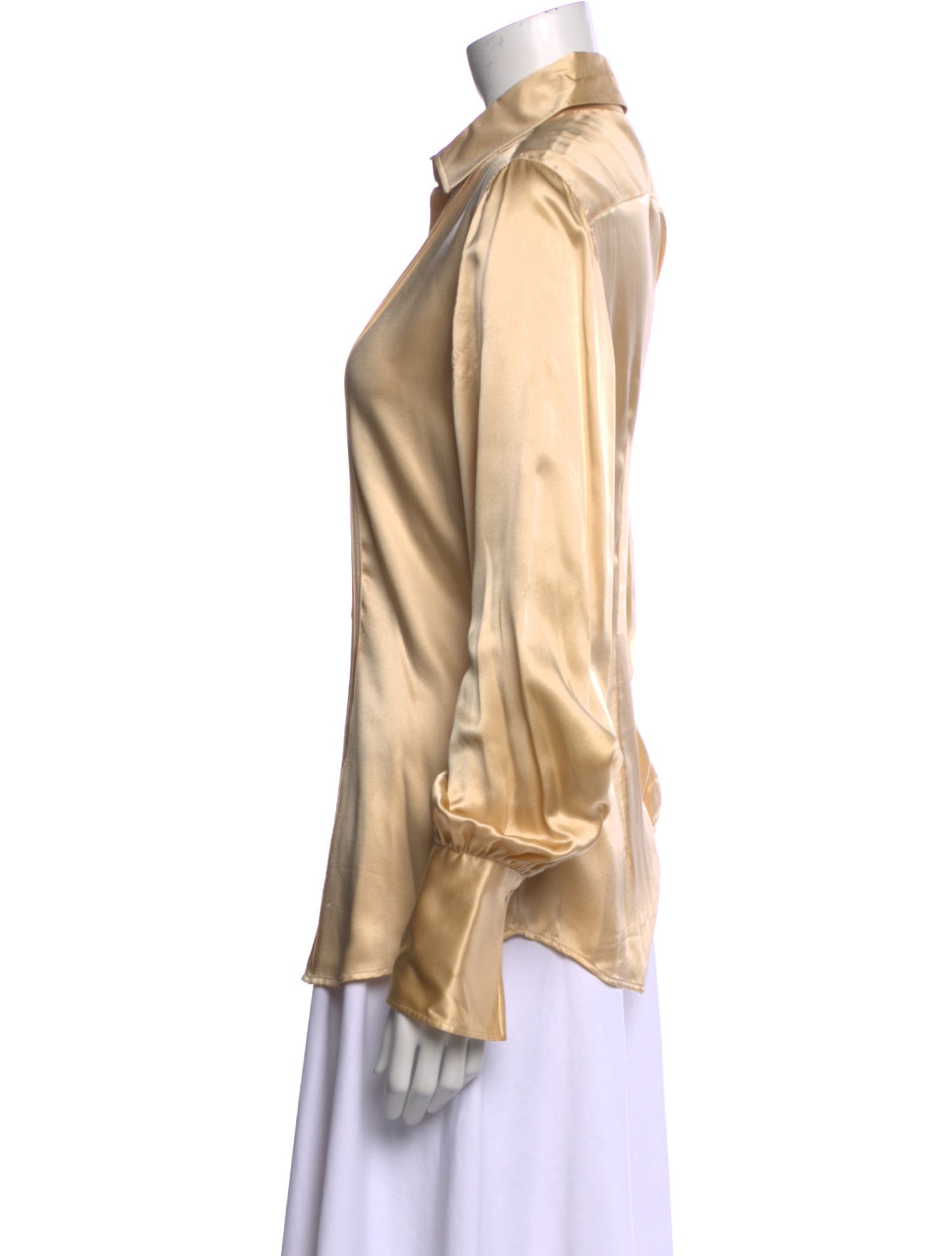 Ralph Lauren Black Label Silk Striped Button-Up Top