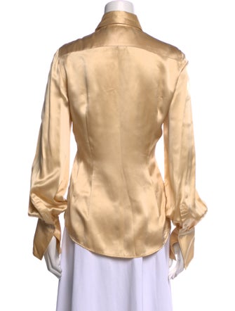 Ralph Lauren Black Label Silk Striped Button-Up Top