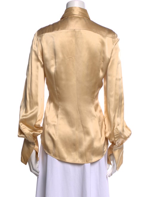 Ralph Lauren Black Label Silk Striped Button-Up Top