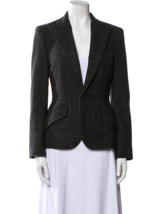 Ralph Lauren Black Label Cashmere Plaid Print Blazer