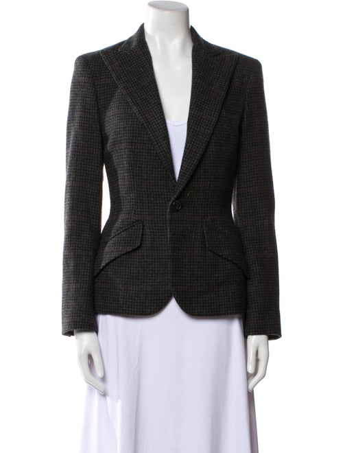 Ralph Lauren Black Label Cashmere Plaid Print Blazer