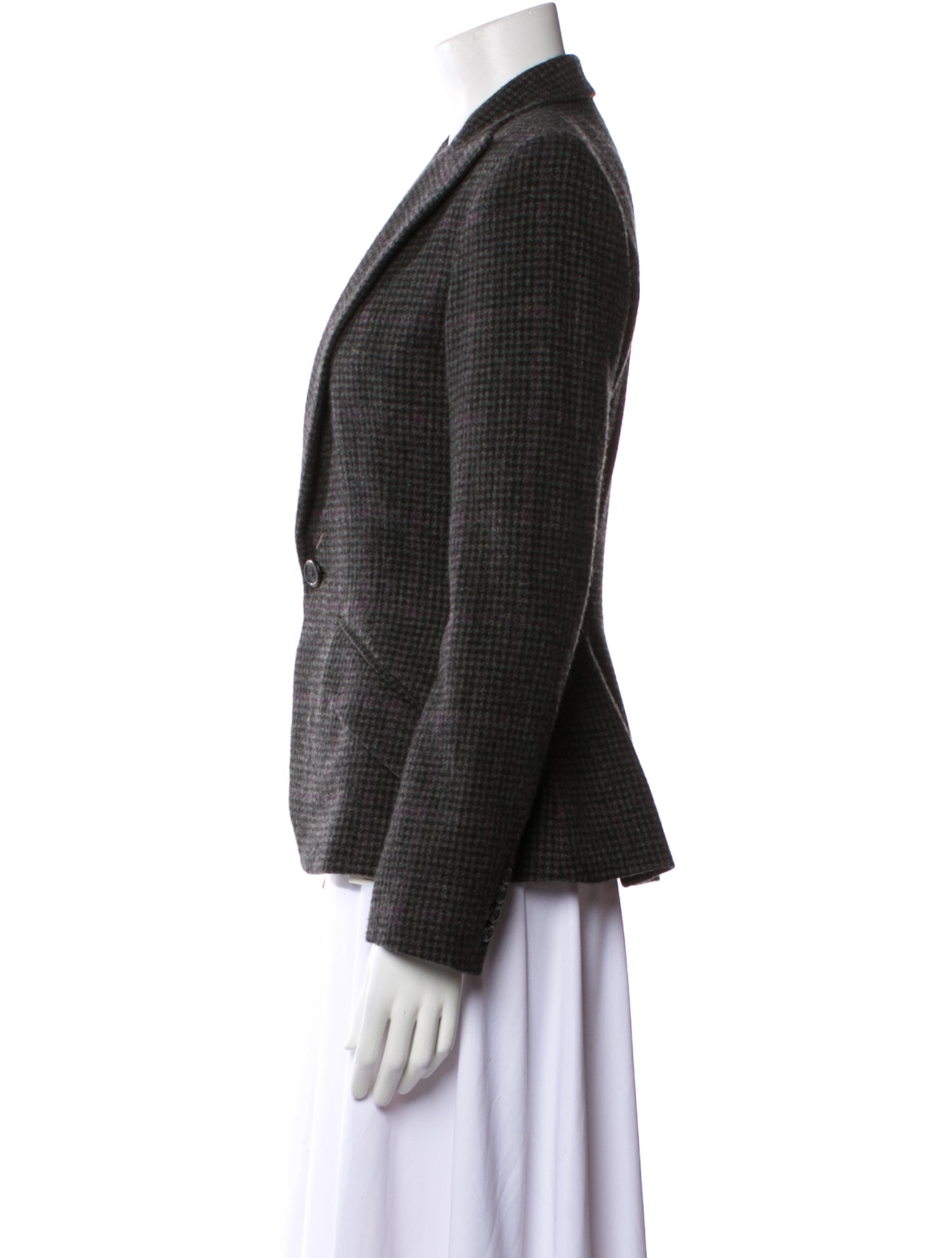 Ralph Lauren Black Label Cashmere Plaid Print Blazer