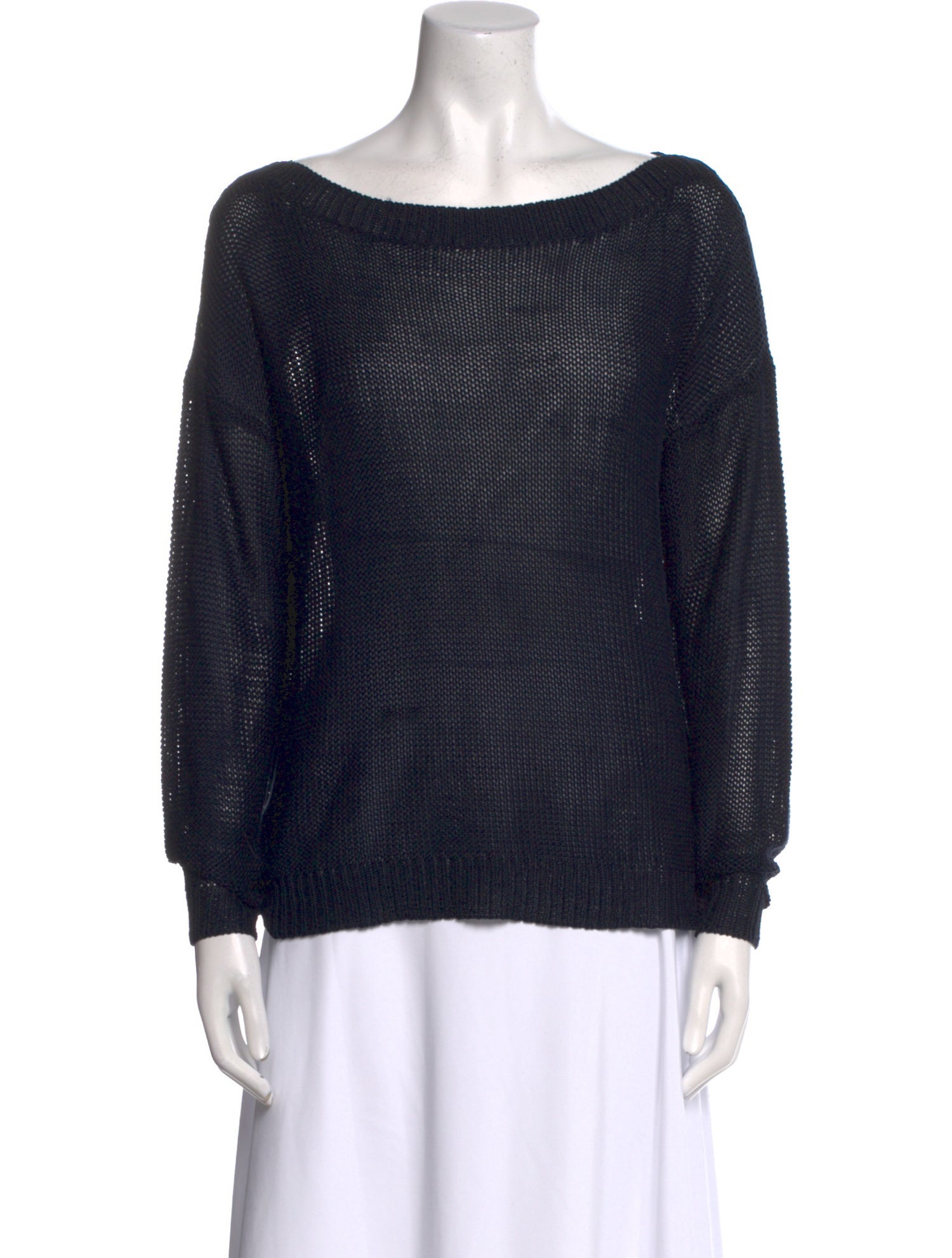 Ralph Lauren Black Label Silk Bateau Neckline Sweater