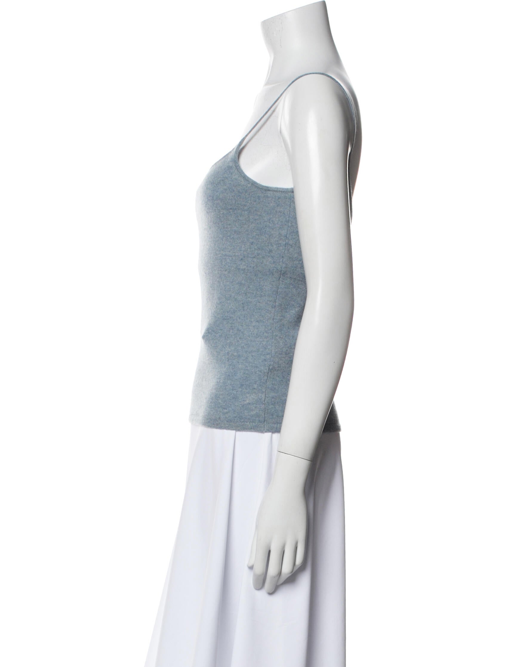 Ralph Lauren Black Label Cashmere Square Neckline Top