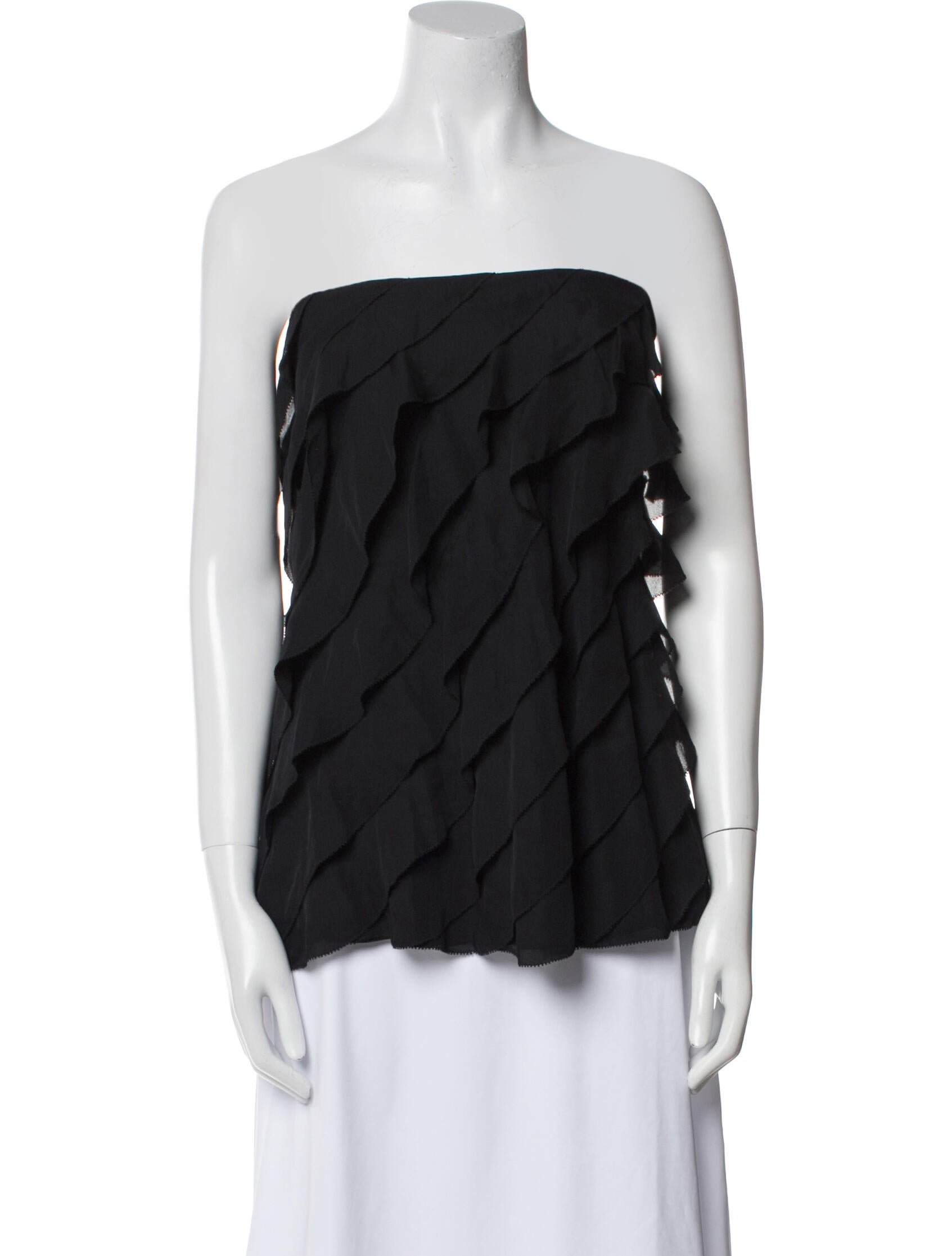 Ralph Lauren Black Label Silk Strapless Top