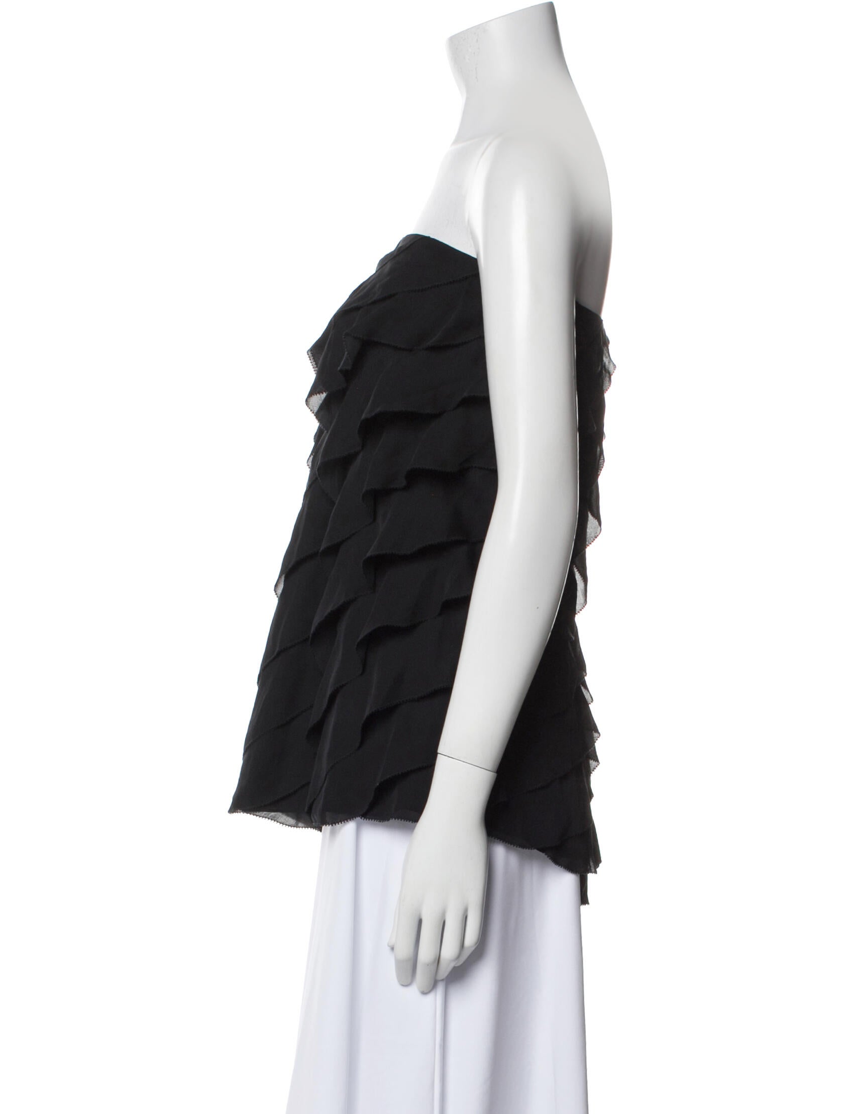 Ralph Lauren Black Label Silk Strapless Top