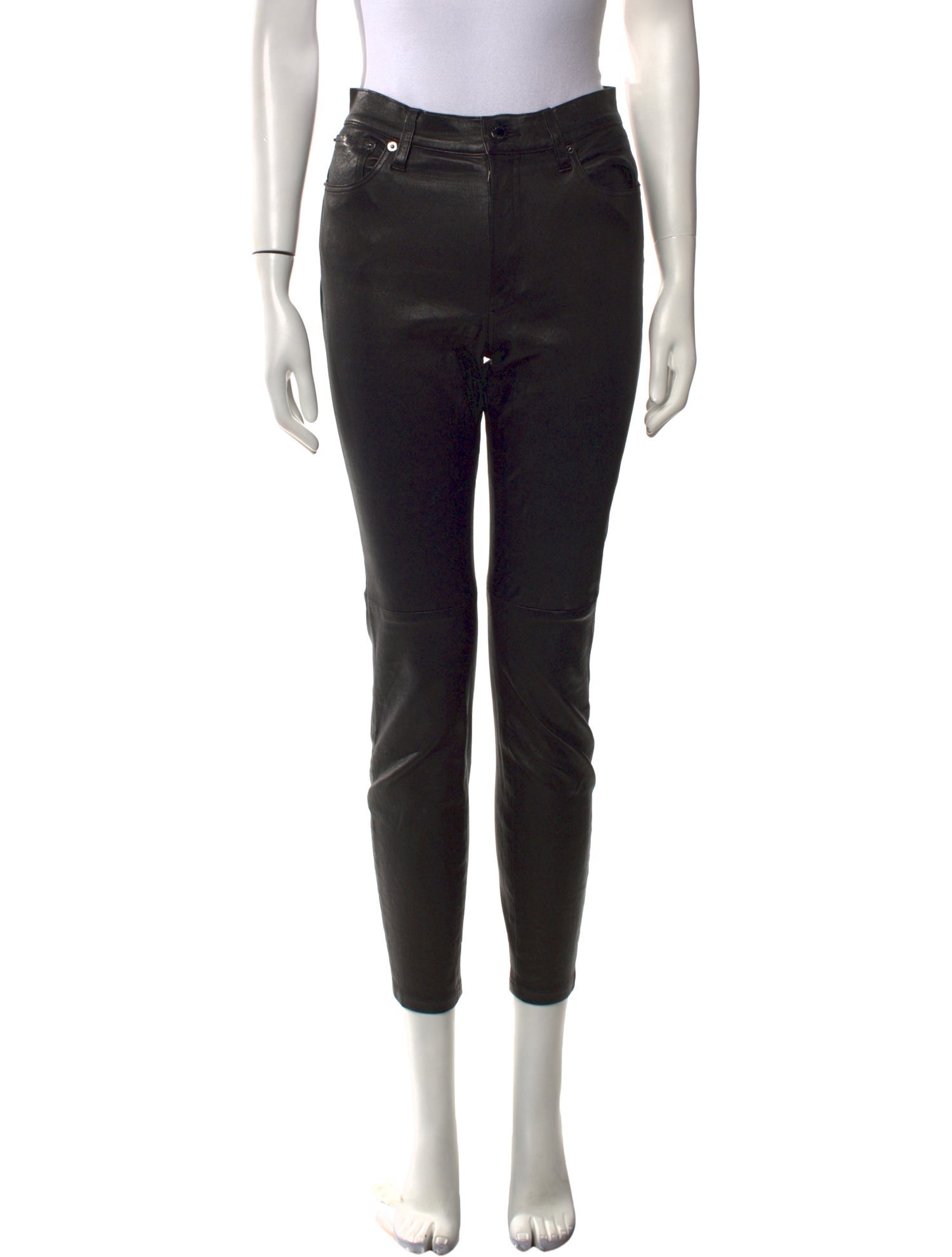 Ralph Lauren Black Label Leather Wide Leg Pants