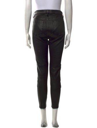 Ralph Lauren Black Label Leather Wide Leg Pants