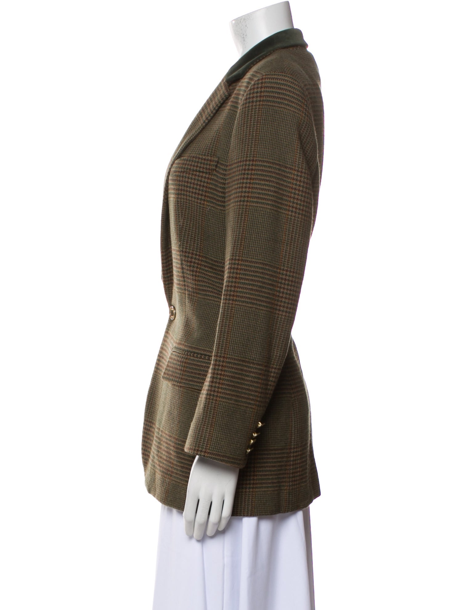 Ralph Lauren Black Label Wool Houndstooth Print Blazer