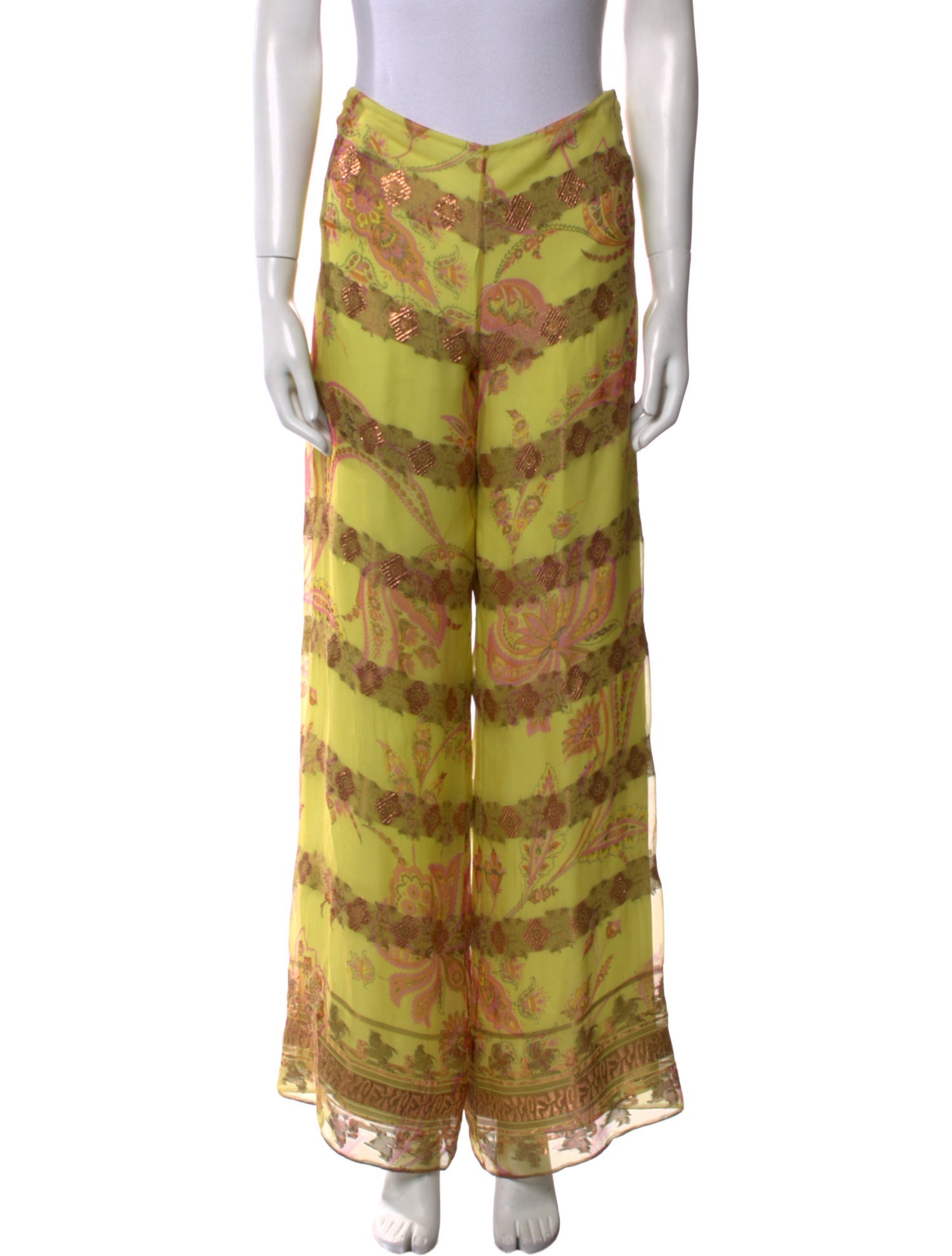 Ralph Lauren Black Label Floral Print Wide Leg Pants