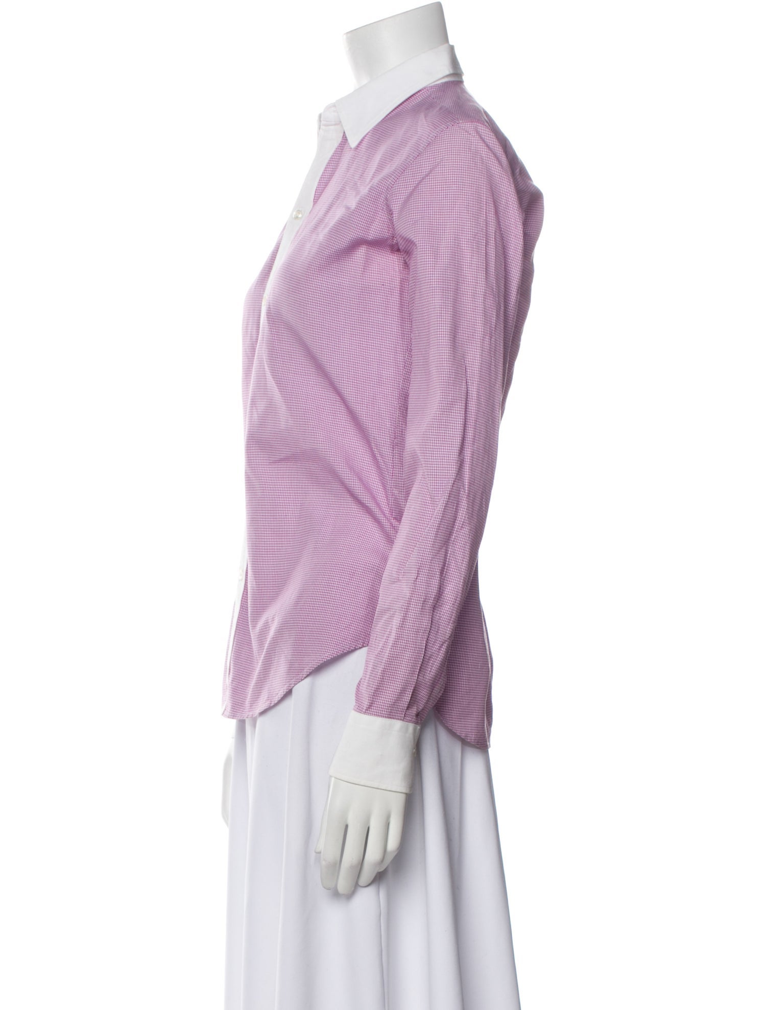 Ralph Lauren Black Label Plaid Print Long Sleeve Button-Up Top