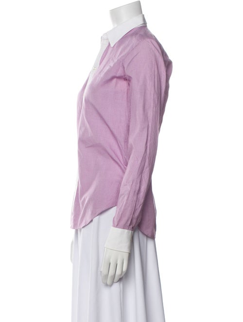 Ralph Lauren Black Label Plaid Print Long Sleeve Button-Up Top