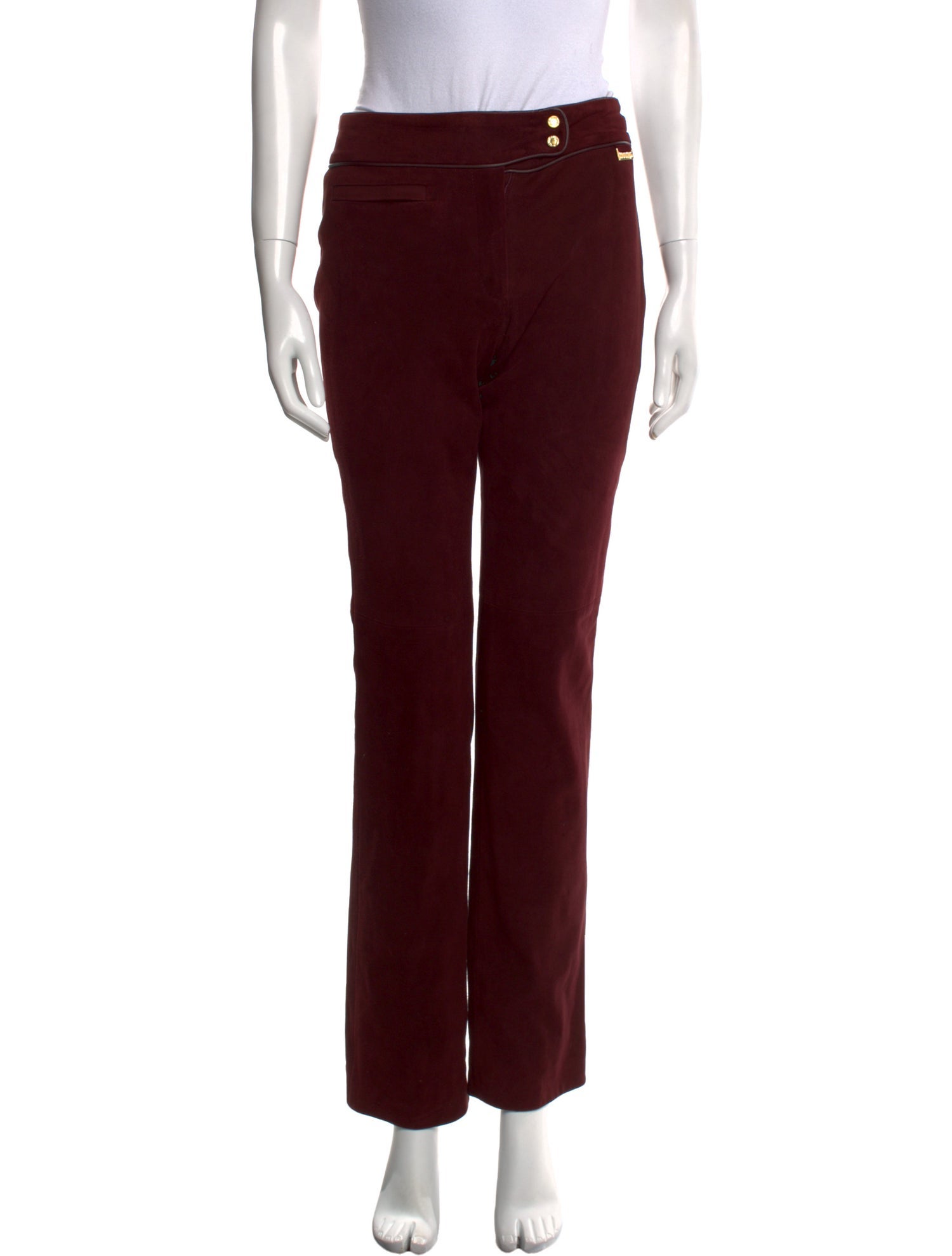 Ralph Lauren Black Label Suede Straight Leg Pants