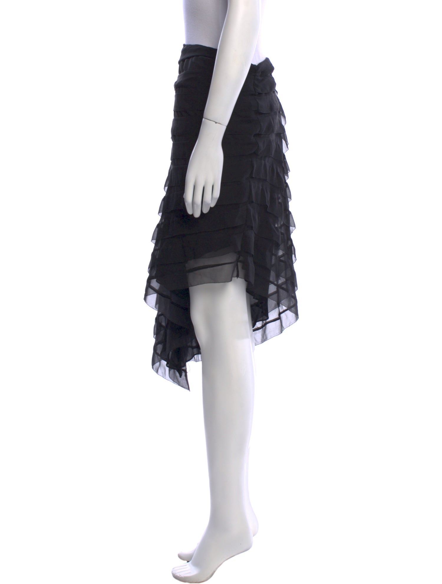 Ralph Lauren Black Label Silk Midi Length Skirt