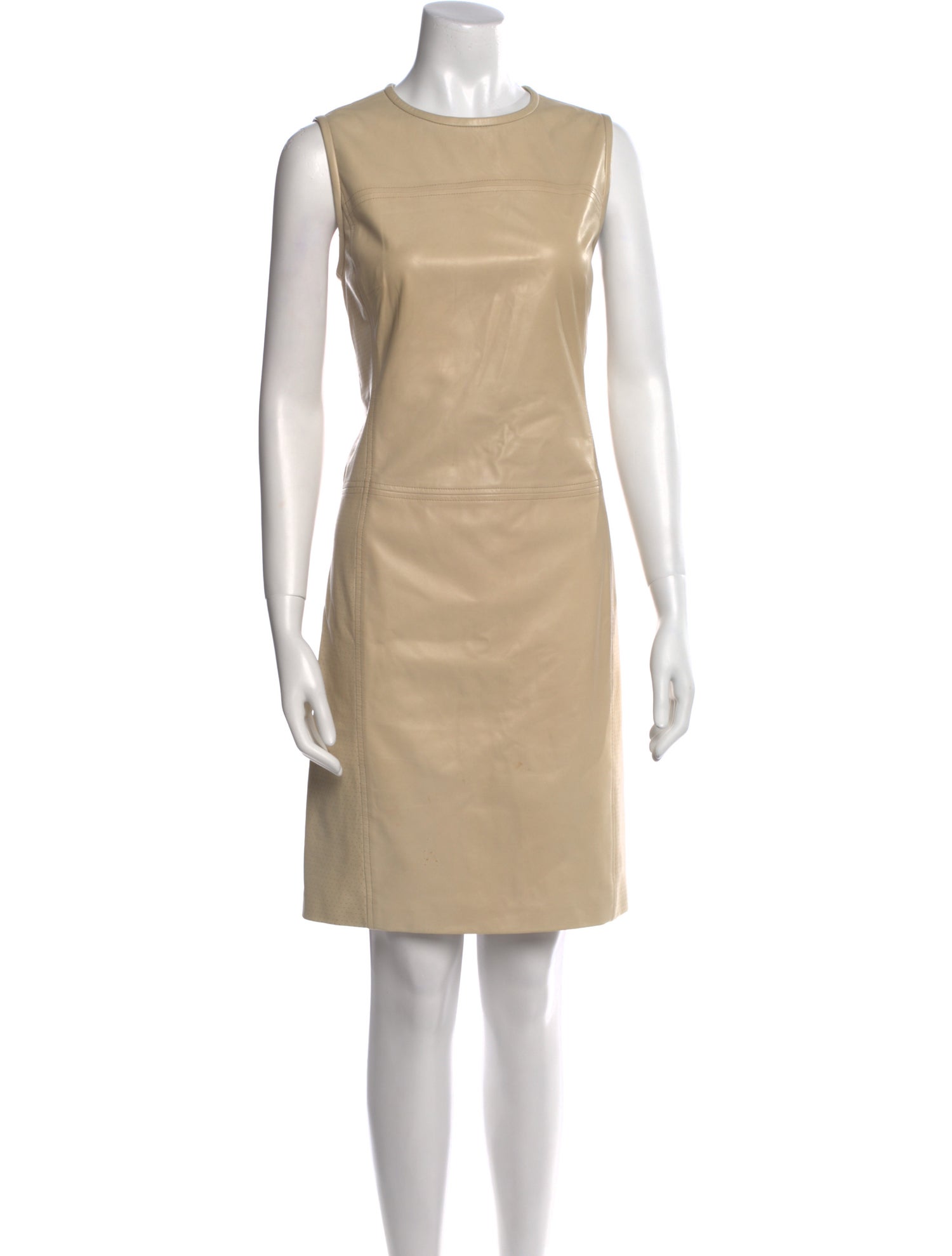 Ralph Lauren Black Label Lamb Leather Knee-Length Dress