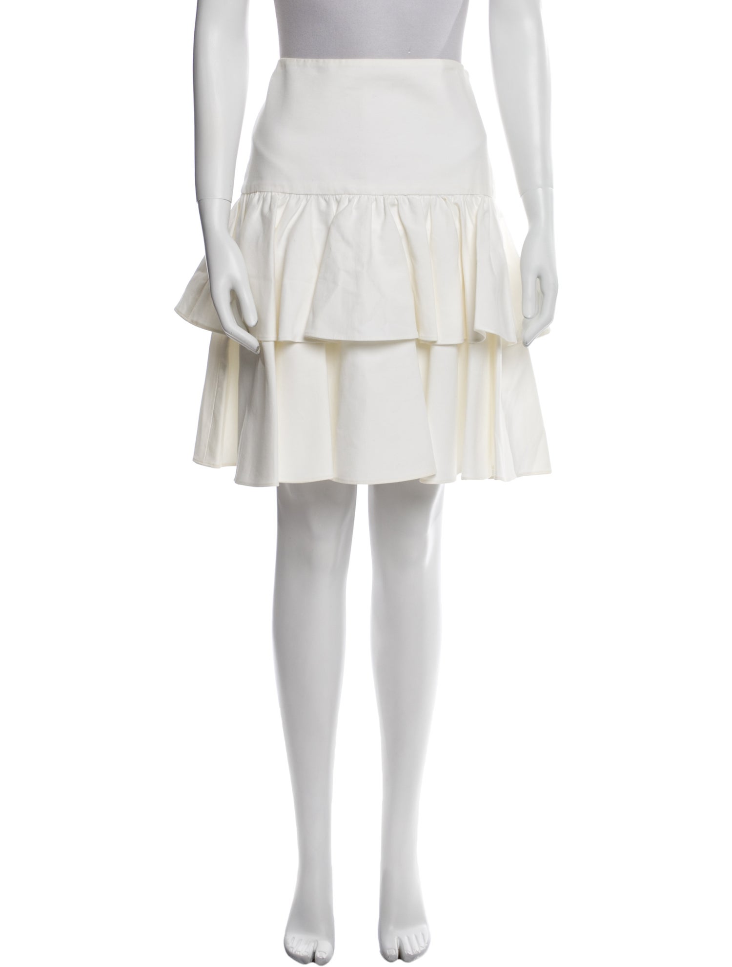 Ralph Lauren Black Label Ruffle Embellishment Knee-Length Skirt