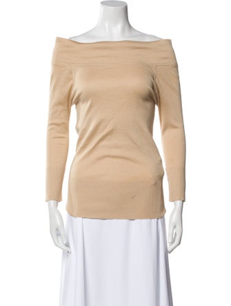 Ralph Lauren Black Label Off-The-Shoulder Three-Quarter Sleeve Top