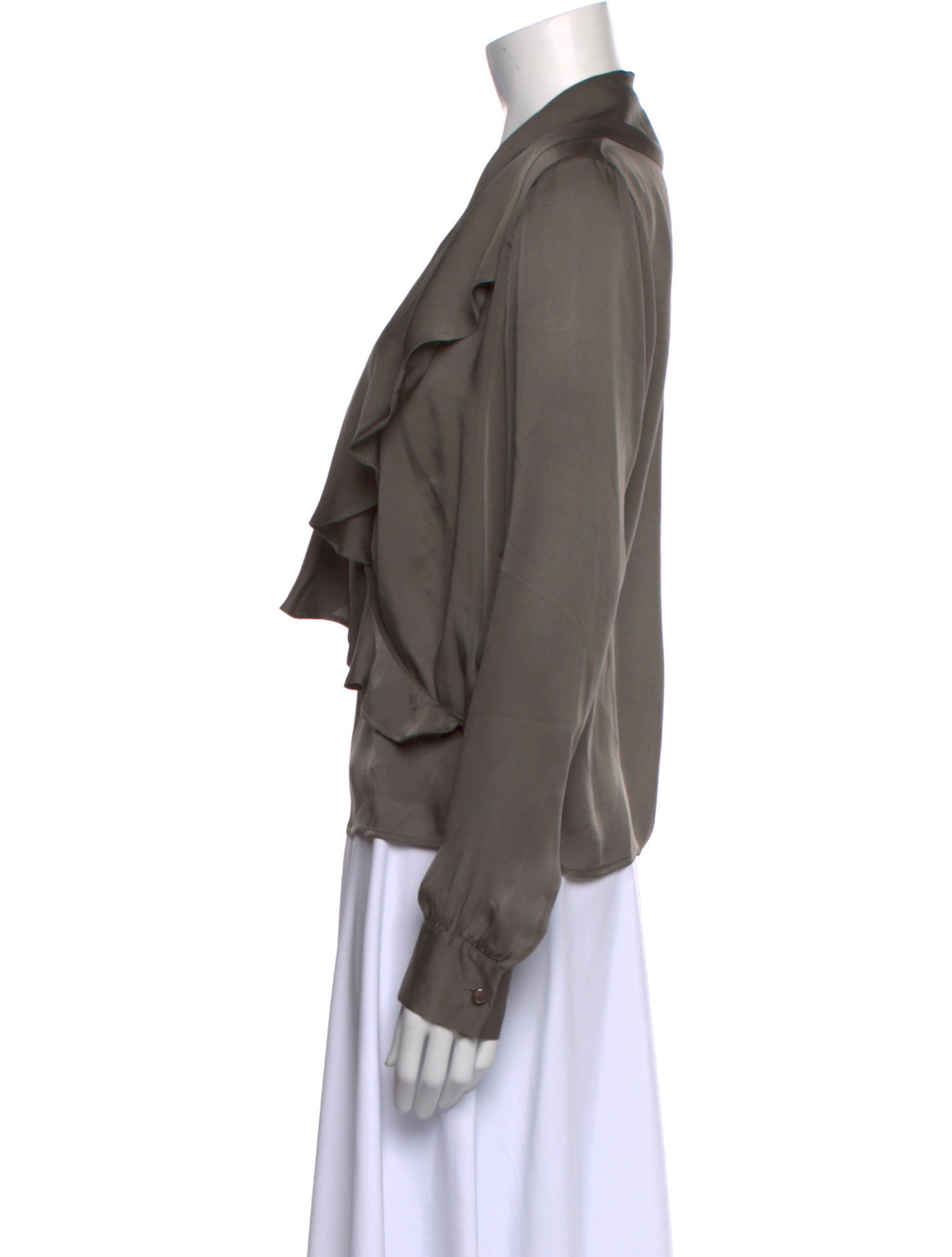 Ralph Lauren Black Label Silk V-Neck Blouse